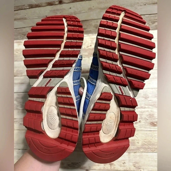 K-Swiss Men's Running Sneakers Size 9.5 White Blue Red - Picture 6 of 8